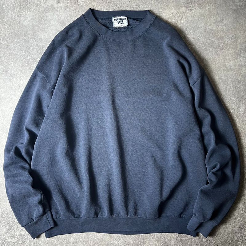 雰囲気系 90s USA製 Lee 無地 スウェット トレーナー XL / 90年代 アメリカ製 オールド リー ネイビー