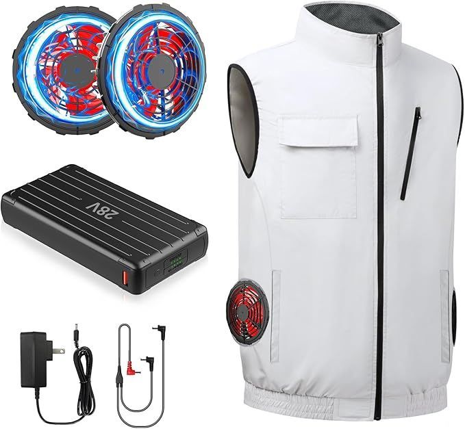 ファン バッテリー セット28V超高出力 30000mAh大容量 5段階風量調