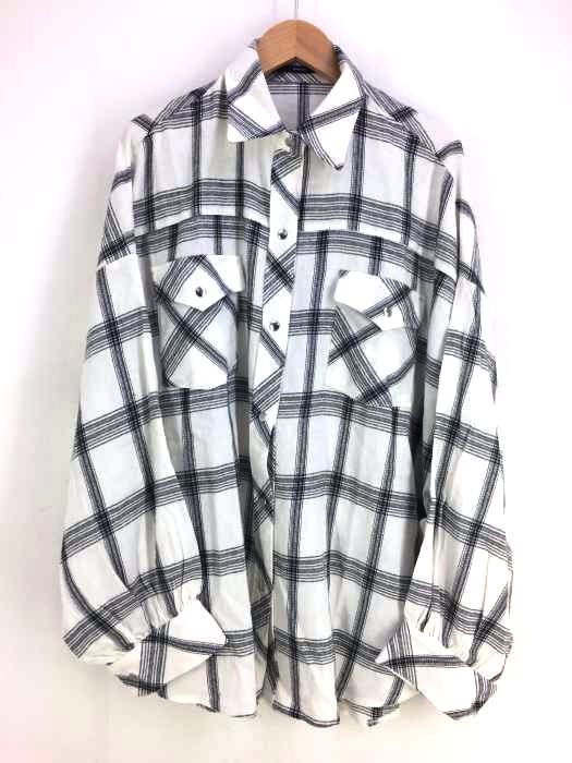 未使用品 エモダ EMODA ボーイズ スプリング フランネルシャツ オーバーサイズ チェック 長袖 グレー アイボリー F トップス 190315MS EMODA - エモダ ボーイズスプリングフランネルシャツの通販 by あさみ