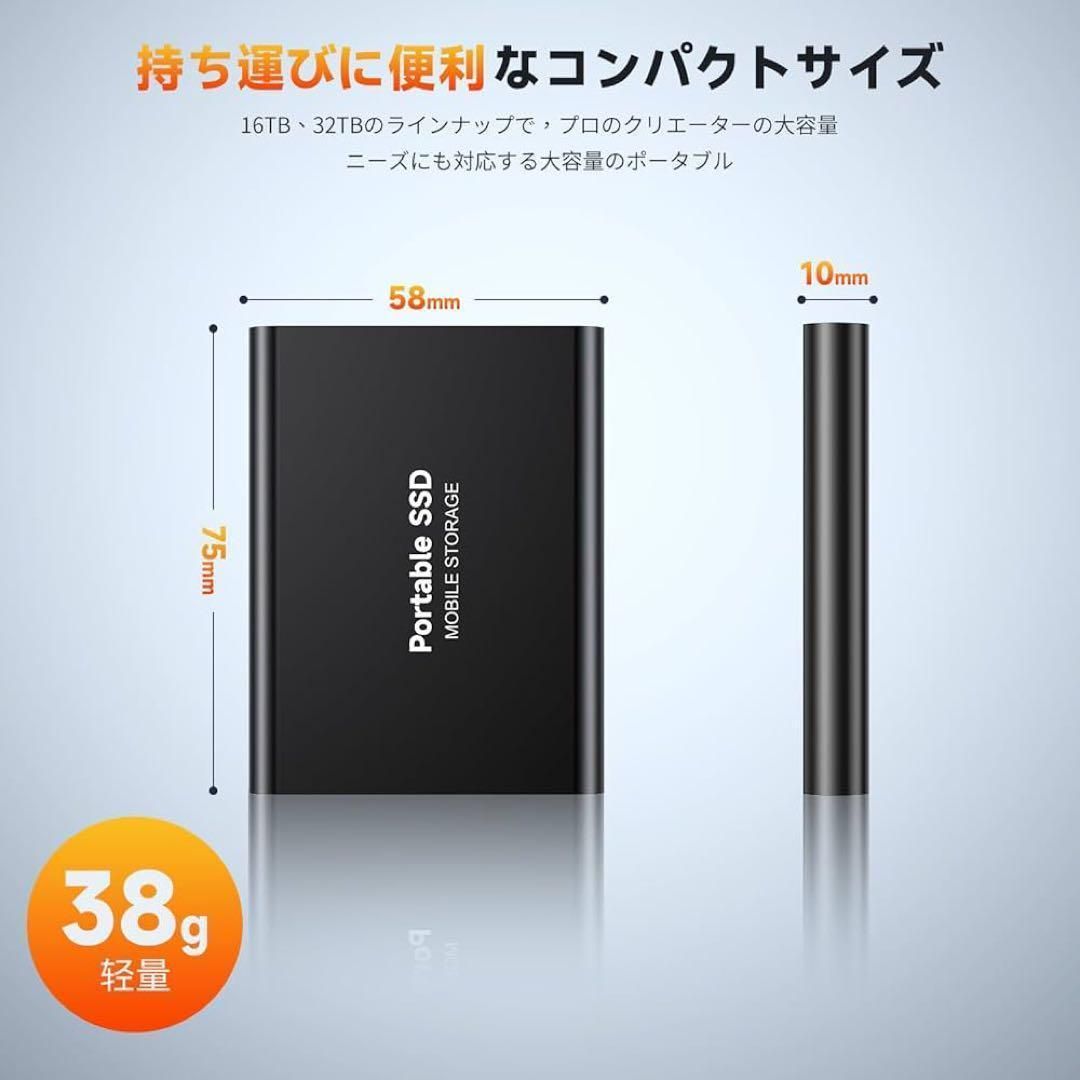 外付けSSD ポータブルSSD 新しいアップグレードされた外付けSSD 30TB