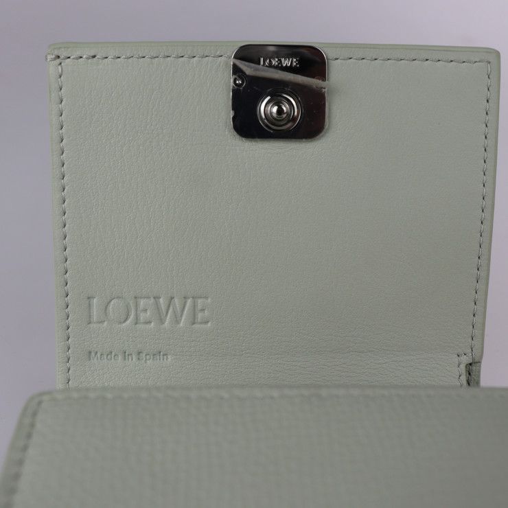 LOEWE ロエベ 二つ折り財布 C821L57X01 レザー ライトグリーン系 ...