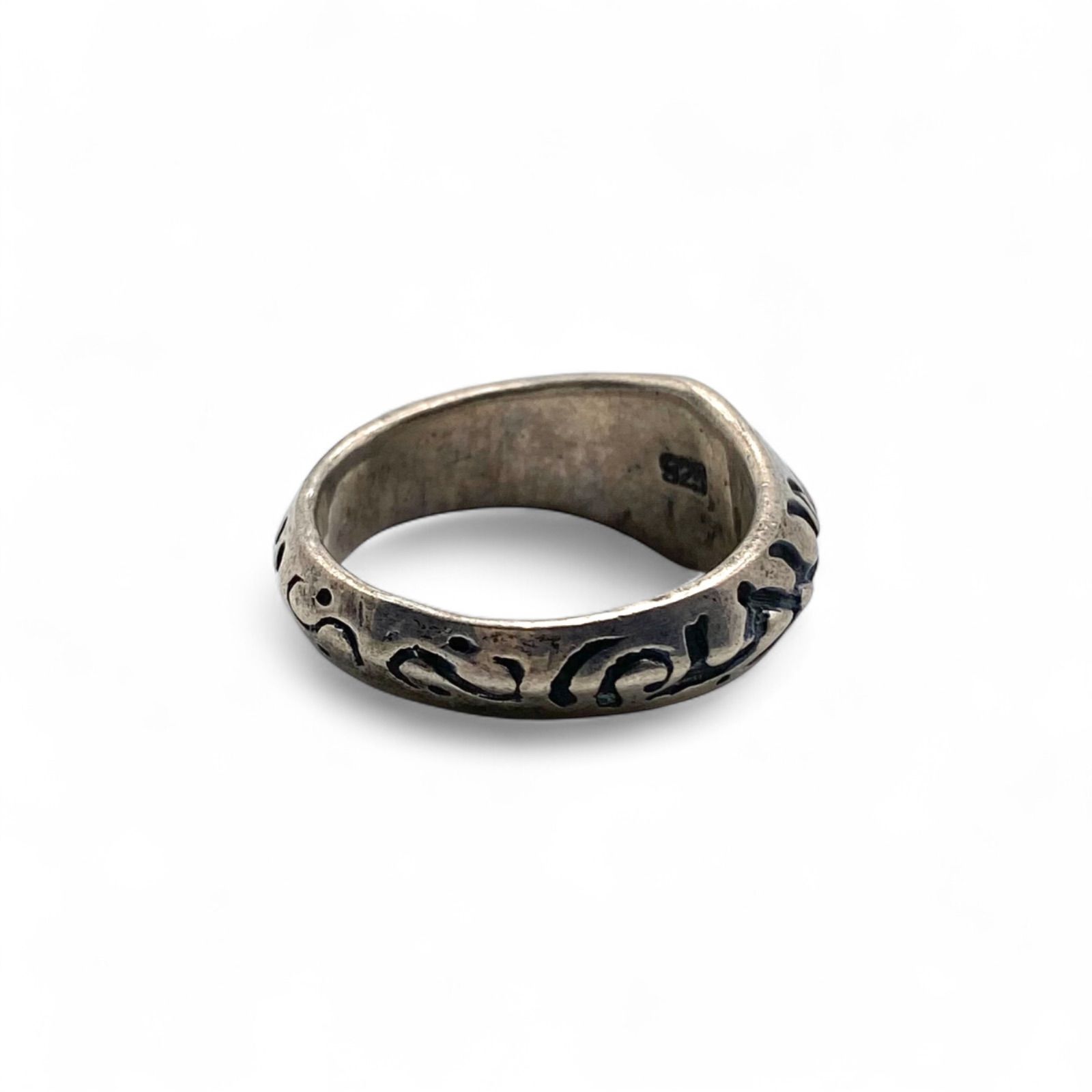抜群の重厚感】アラベスク Silver 925 刻印 80s Vintage Ring シルバー 