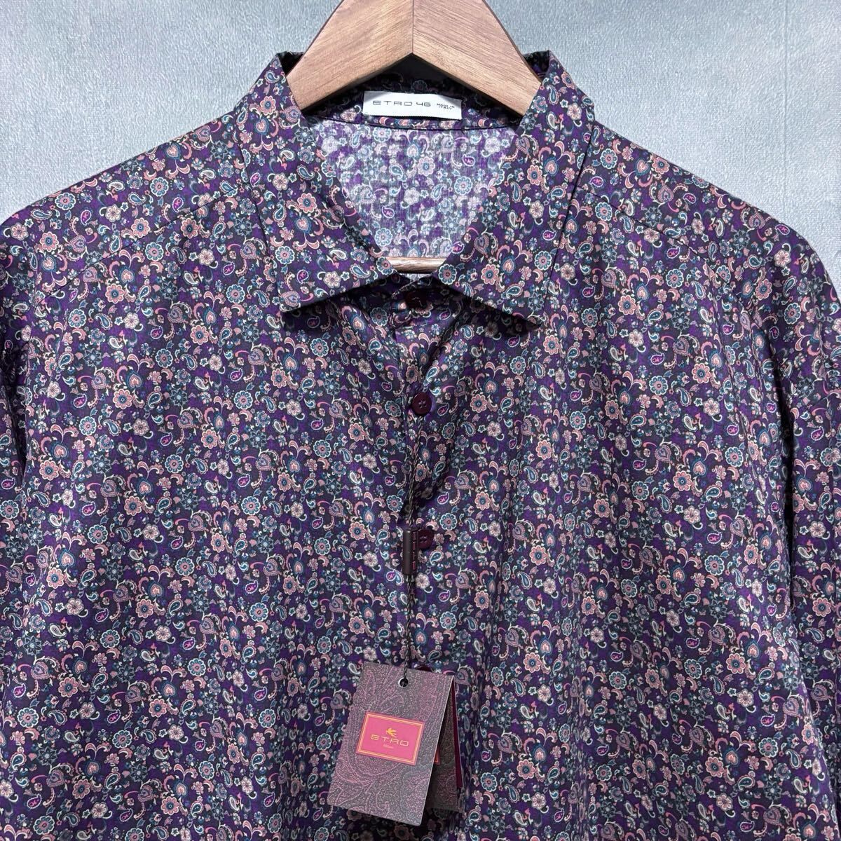 ETRO エトロ Camicia shirt タグ付き 未使用 小紋 ペイズリー 総柄 