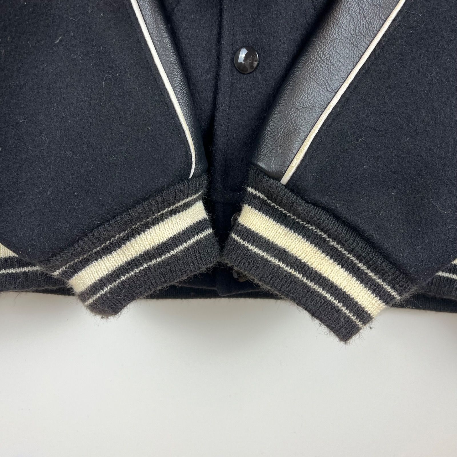 SUPREME 00s 2003aw USA archive stadium varsity jacket L シュプリーム スタジャン ウール 袖レザー 本革 名作 アーチロゴ NY アーカイブ KANDAIZUMI_COM