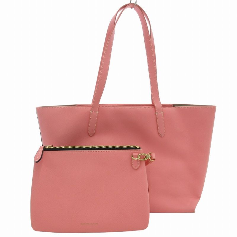 サマンサタバサ ピンクトートバッグ ビジューフリルA4トートバッグ