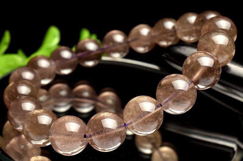 １点物 スモーキーパープル リビアングラス 10.5mm ブレスレット パワーストーン 天然石 _MA8270