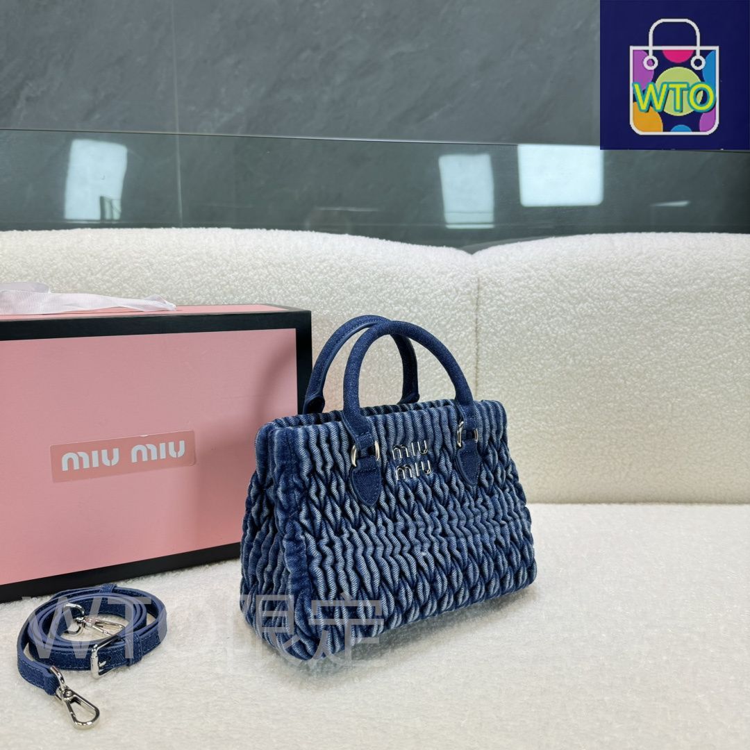 今日特価】MIUMIU ミュミュ Hobo デニムジャケット プリーツ