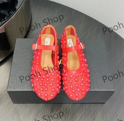 ALAIA アライア 38/24cm フラットシューズ レッド