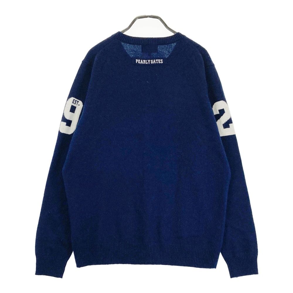 PEARLY GATES ネイビー ロゴセーター PEARLY GATES 【超美品】パーリーゲイツ セーター ネイビー×白 V