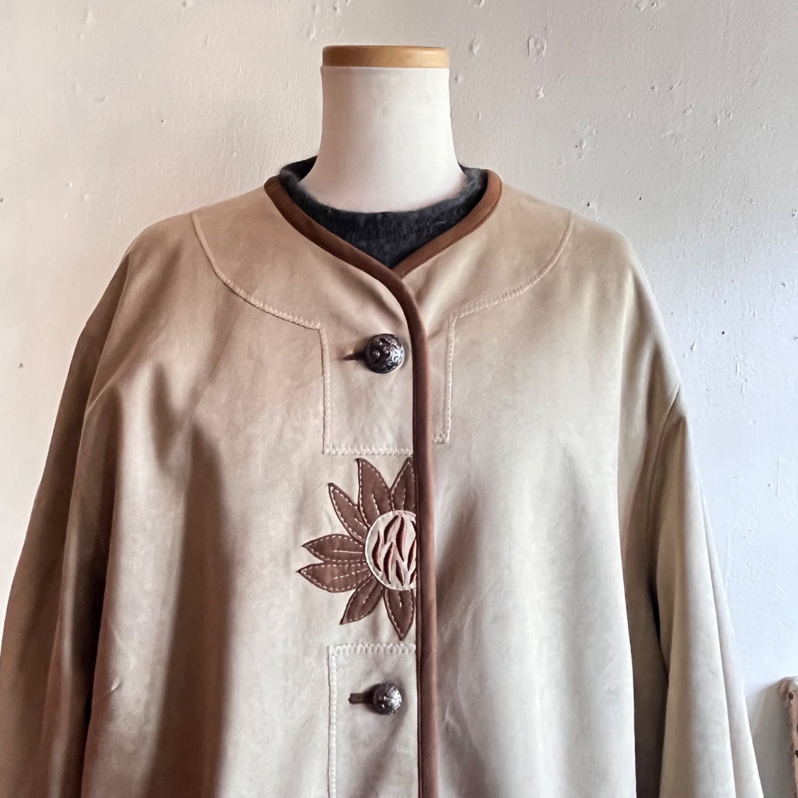 Euro vintage faux suede Tyrol jacket/ヴィンテージスウェード調