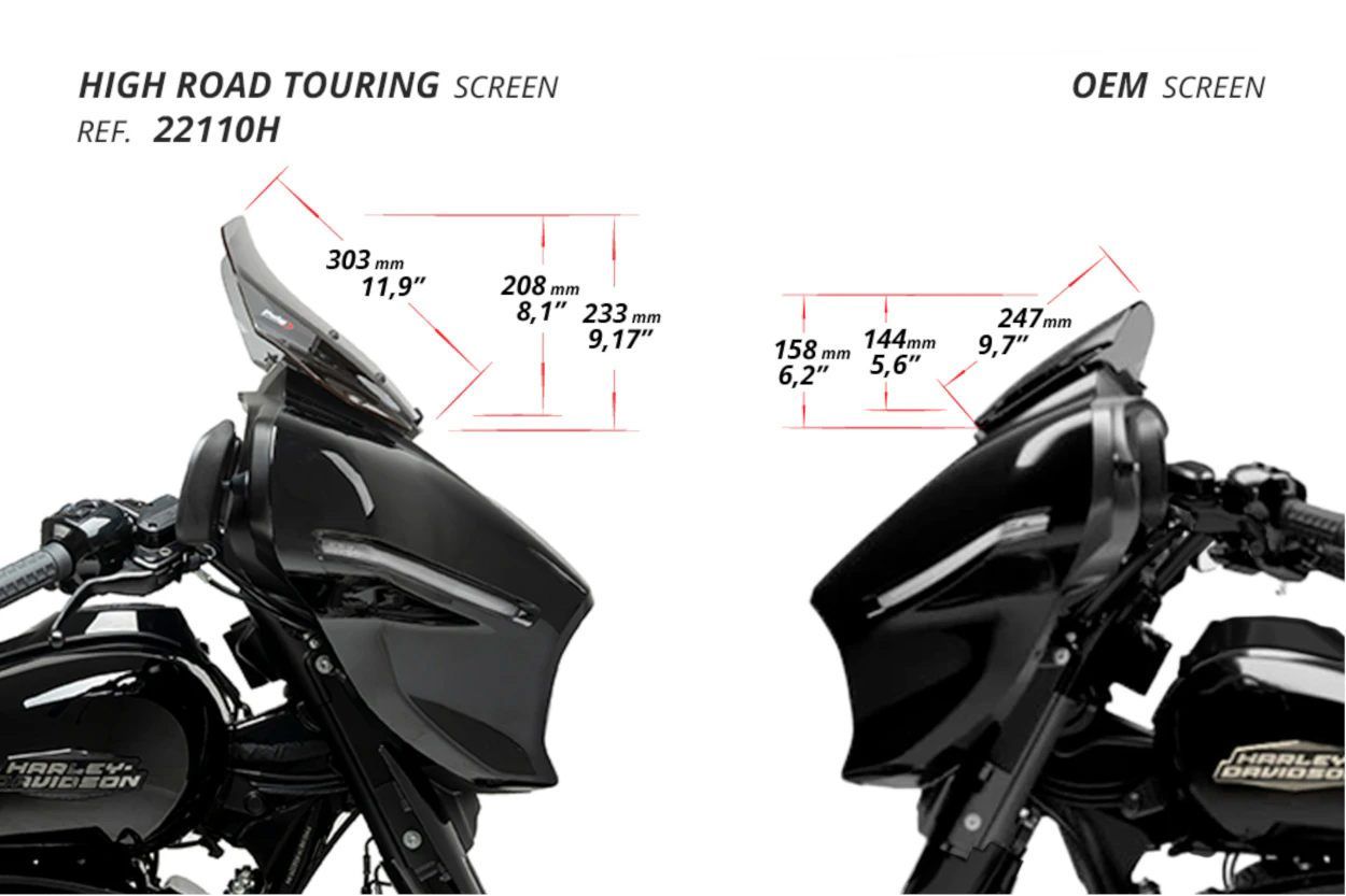 Puig High-Road Touring スクリーン ハーレーダビッドソン Street Glide FLHX 2025-2025用 ダークスモーク| 22110F FFCRYSTALESIA_COM