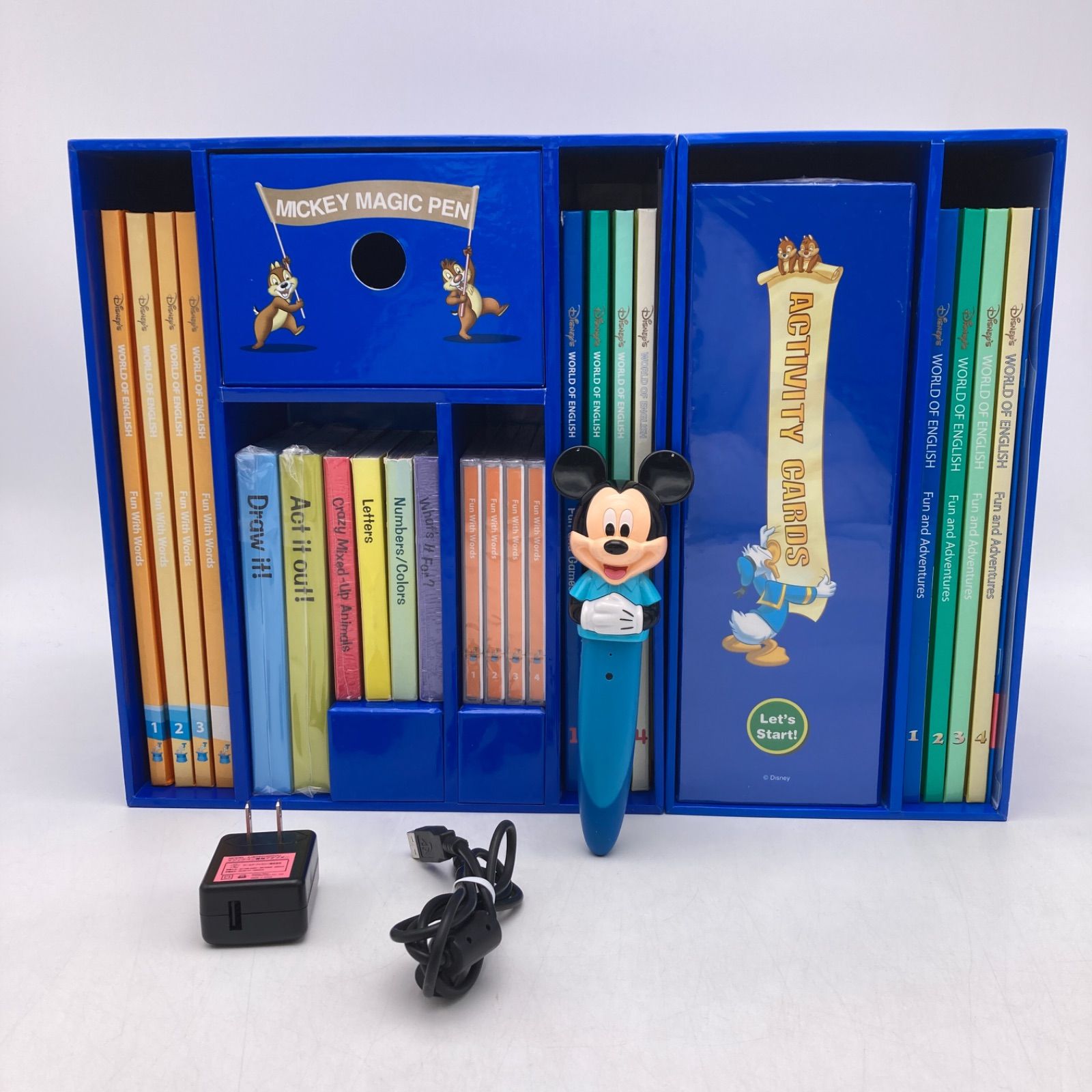 2018年購入 ミッキーマジックペンセット＆アドベンチャーセット　ディズニー英語システム　DWE　Disney　ワールドファミリー　中古　202423