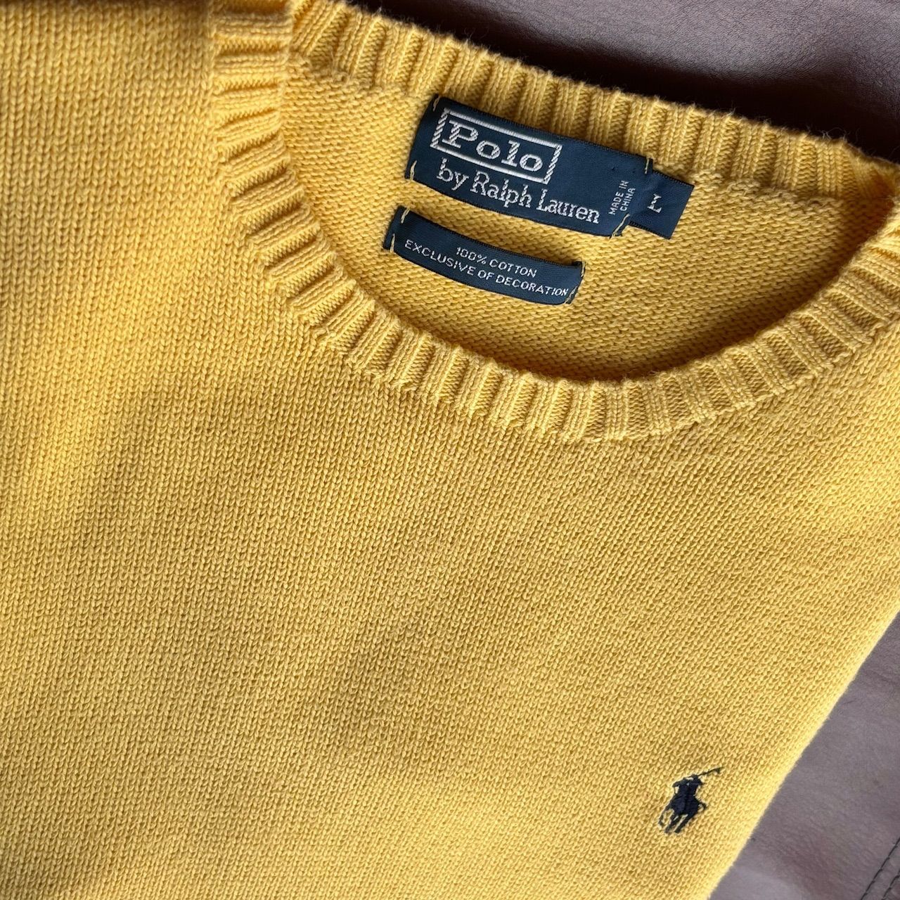 90〜00s Polo by Ralph Lauren コットンニットセーター イエロー