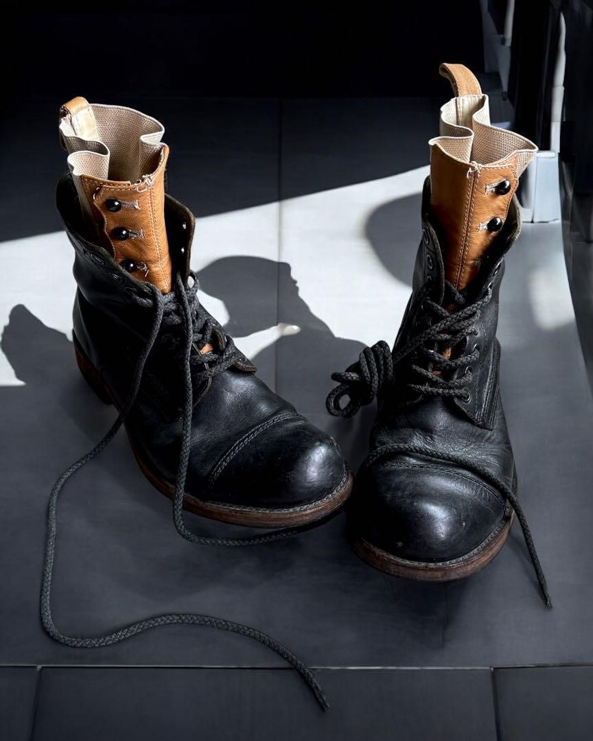 S/S08 Number Nine BIRDS-era Double Layered Lace-Up Boots