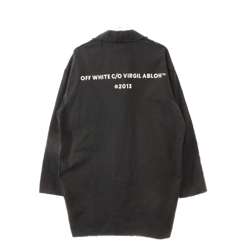 OFF-WHITE オフホワイト ヴァージルアブロー ロゴ ダメージ加工コート OFF-WHITE (オフホワイト) Virgil Abloh ヴァージルアブロー
