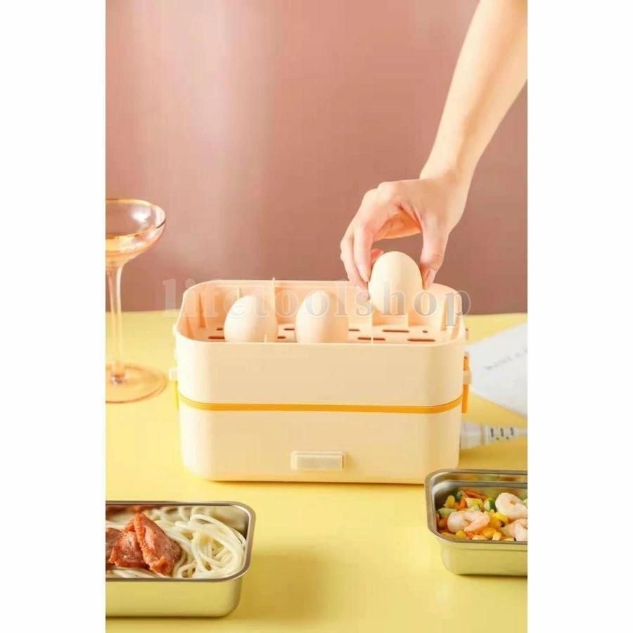 電気弁当箱 3役 蒸す・加熱・保温 弁当箱 電気弁当箱 炊飯器 車載 保温弁当箱 3段式 炊く 蒸す