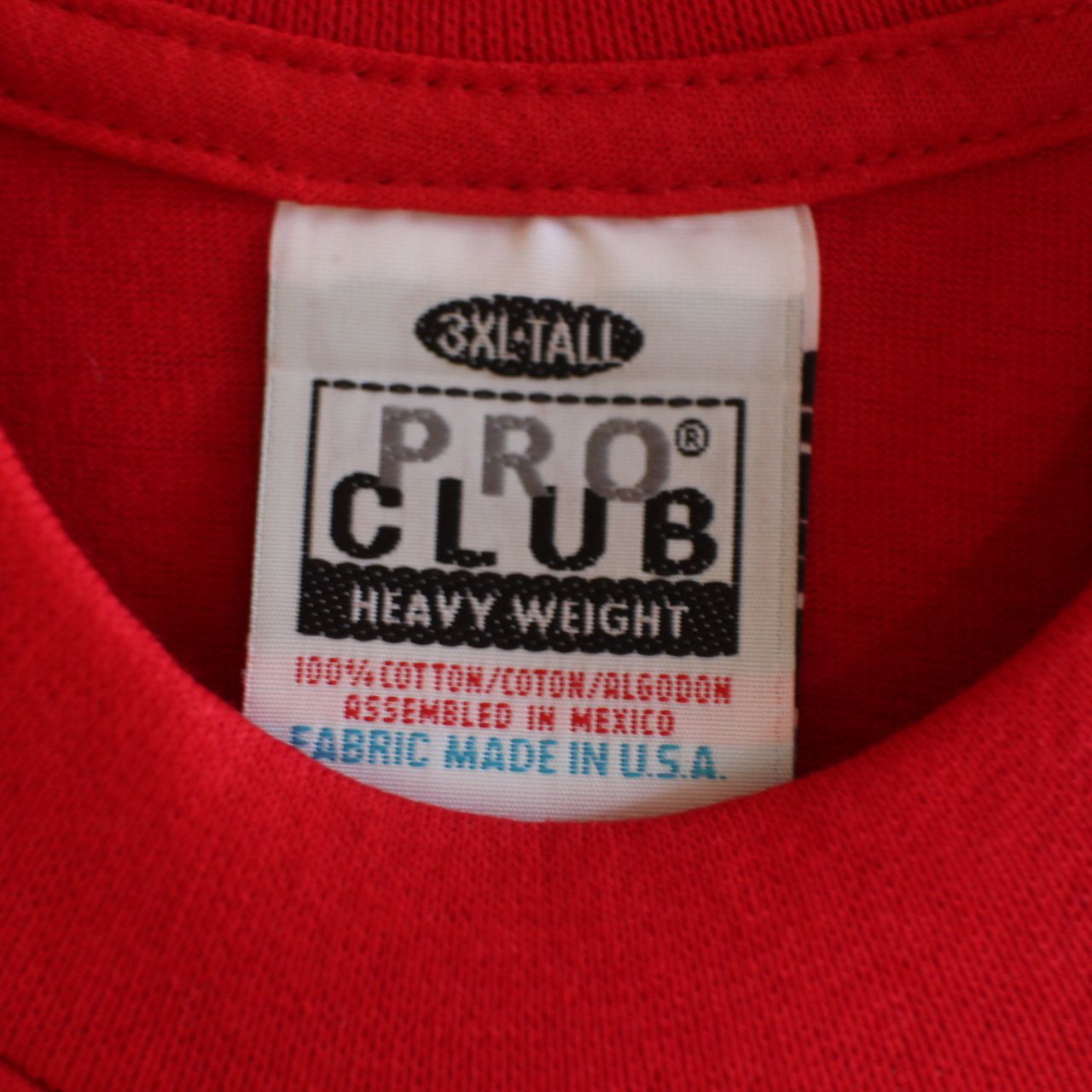 【LA直輸入】PRO CLUB "Crenshaw" RED 6.5oz HEAVYWEIGHT TEE XLT～5XLT プロクラブ