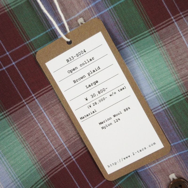 新品未使用 BROWN by 2-tacs オープンカラー シャツ M BROWN by 2-tacs OPEN COLLAR [ORANGE]