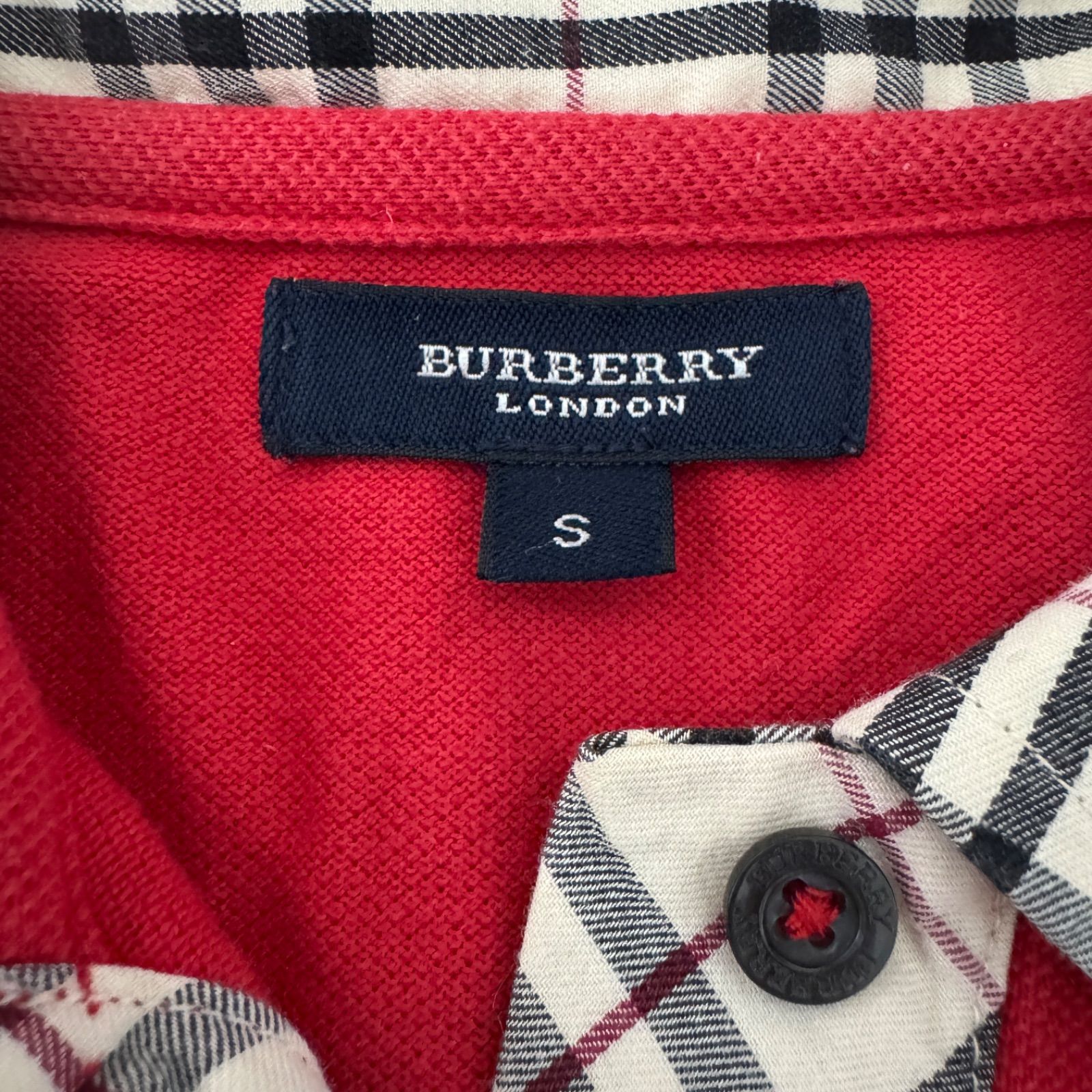 【未着用】Burberry チェック襟　ポロシャツ Sサイズ BURBERRY(バーバリー) ポロシャツ トップス チェック襟 半袖