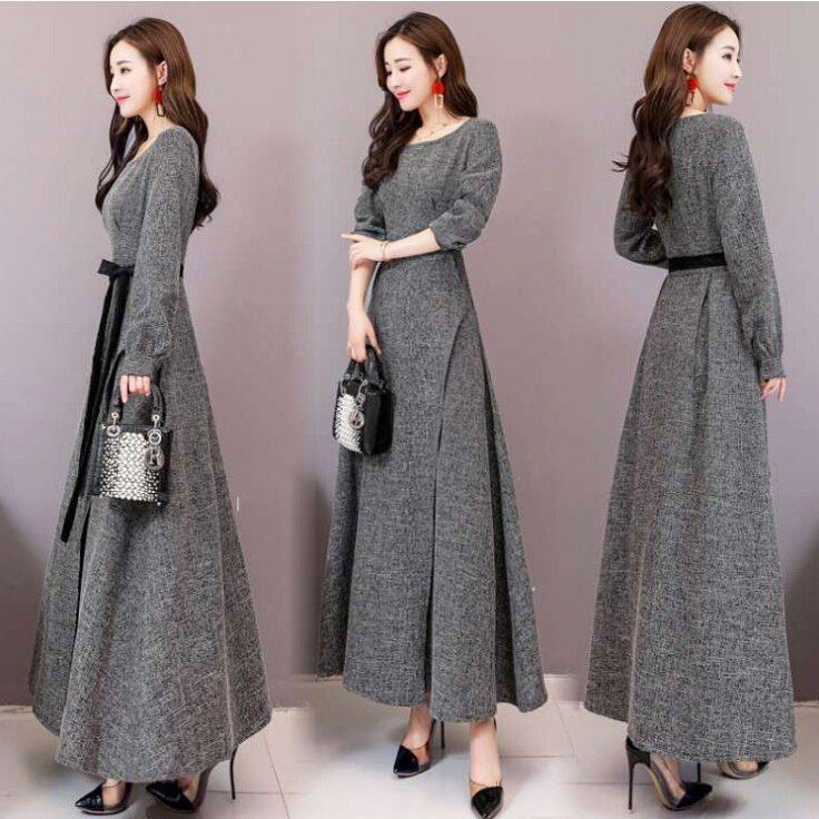 マキシワンピース レデイース ワンピース 40代 きれいめ 秋 長袖 Aライン マキシ丈 上品 おしゃれ 大人 通勤 お呼ばれ 結婚式ドレス ママコーデ cupload189476
