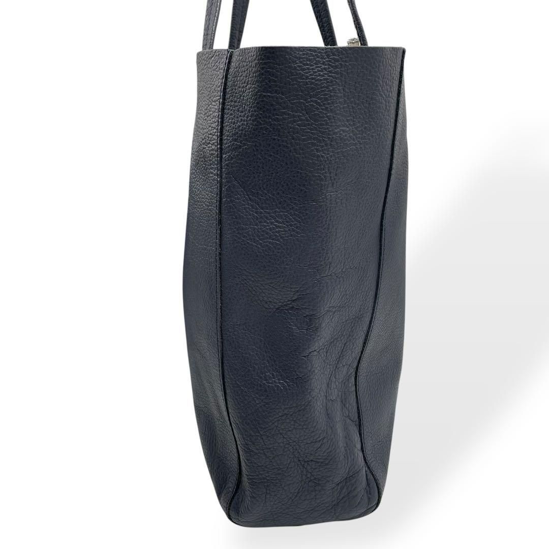 美品 BEAMS LIGHTS ライナー付トートバッグ レザー ネイビー A4