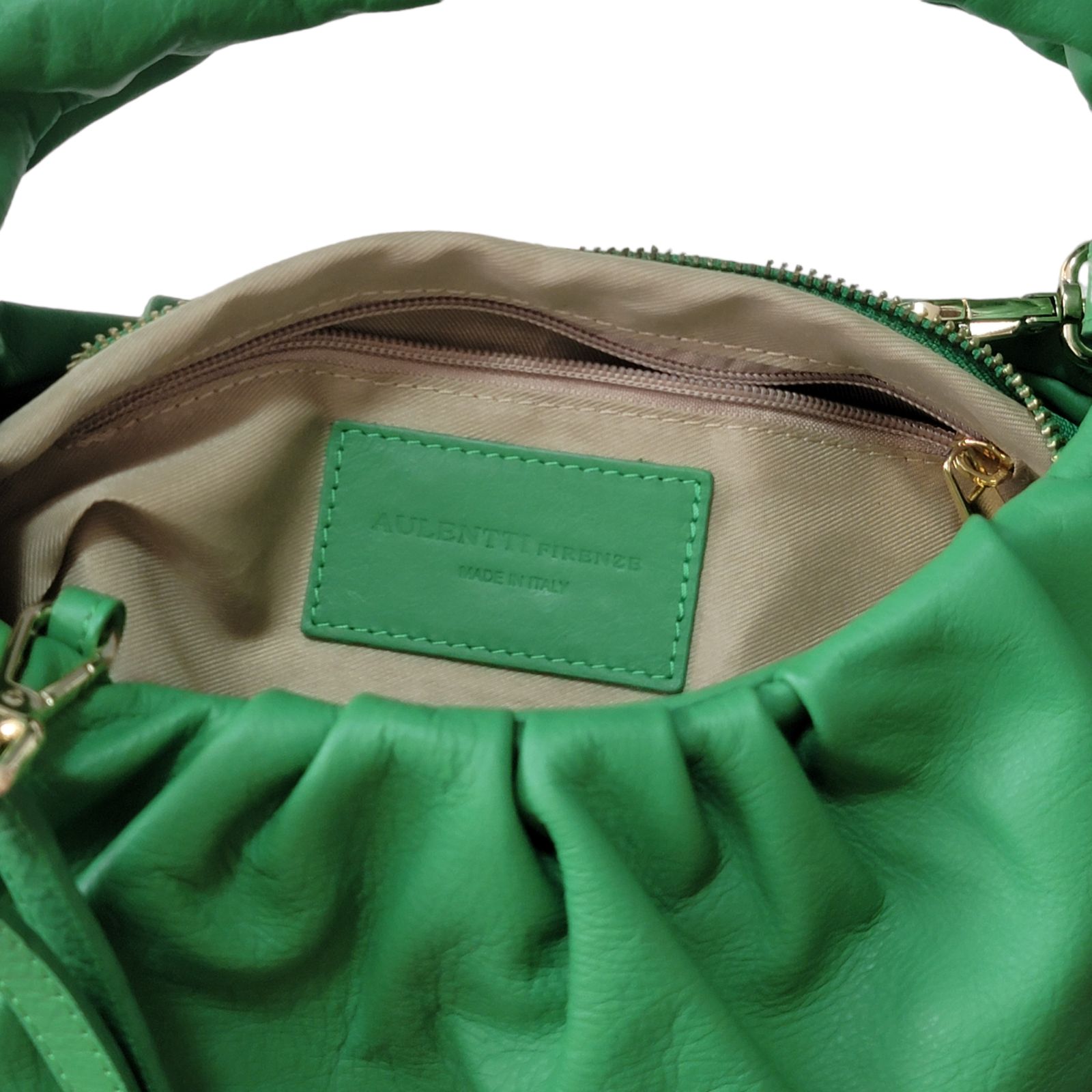 未使用】イタリア製 オウレンティ AULENTI クロワッサンバッグ 緑色 