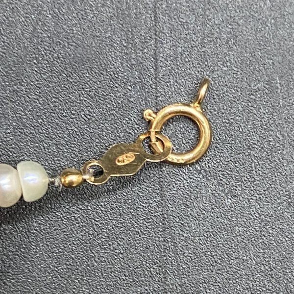 A314 750刻印 18金 K18 ベビーパール ネックレス 真珠 本真珠