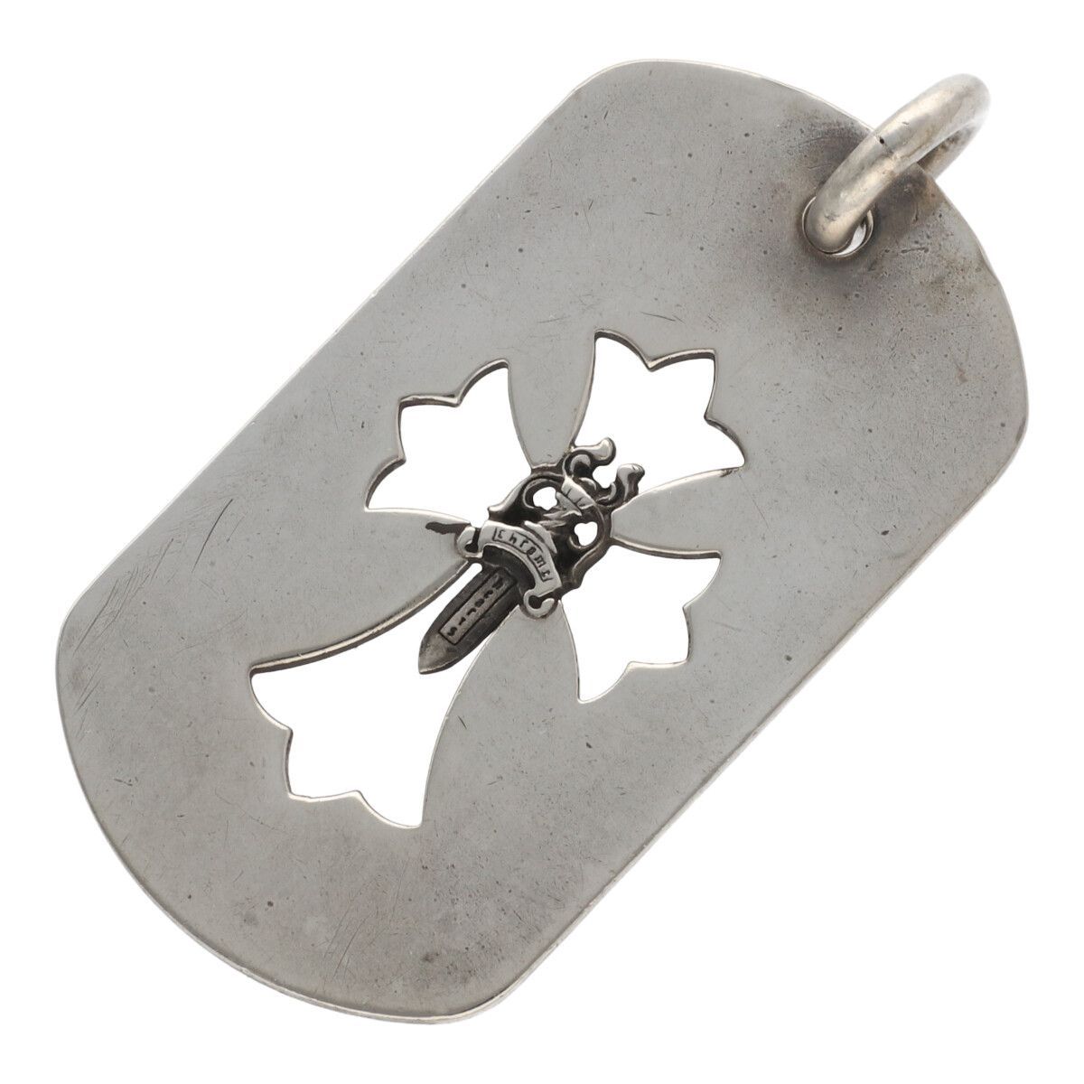 CHROME HEARTS クロムハーツ カットアウトクロス ダガー ドッグタグ ラージ SV925 シルバー ネックレス ペンダント トップ チャーム 25006966 RS