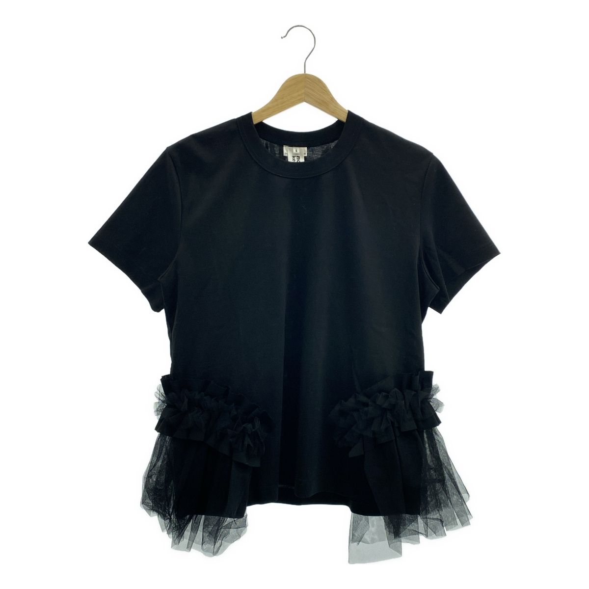 【美品】  noir kei ninomiya / ノワールケイニノミヤ | 2025SS | チュールドッキング クルーネック カットソー | S | ブラック | レディース 美品】 noir kei ninomiya / ノワールケイニノミヤ | 2025SS