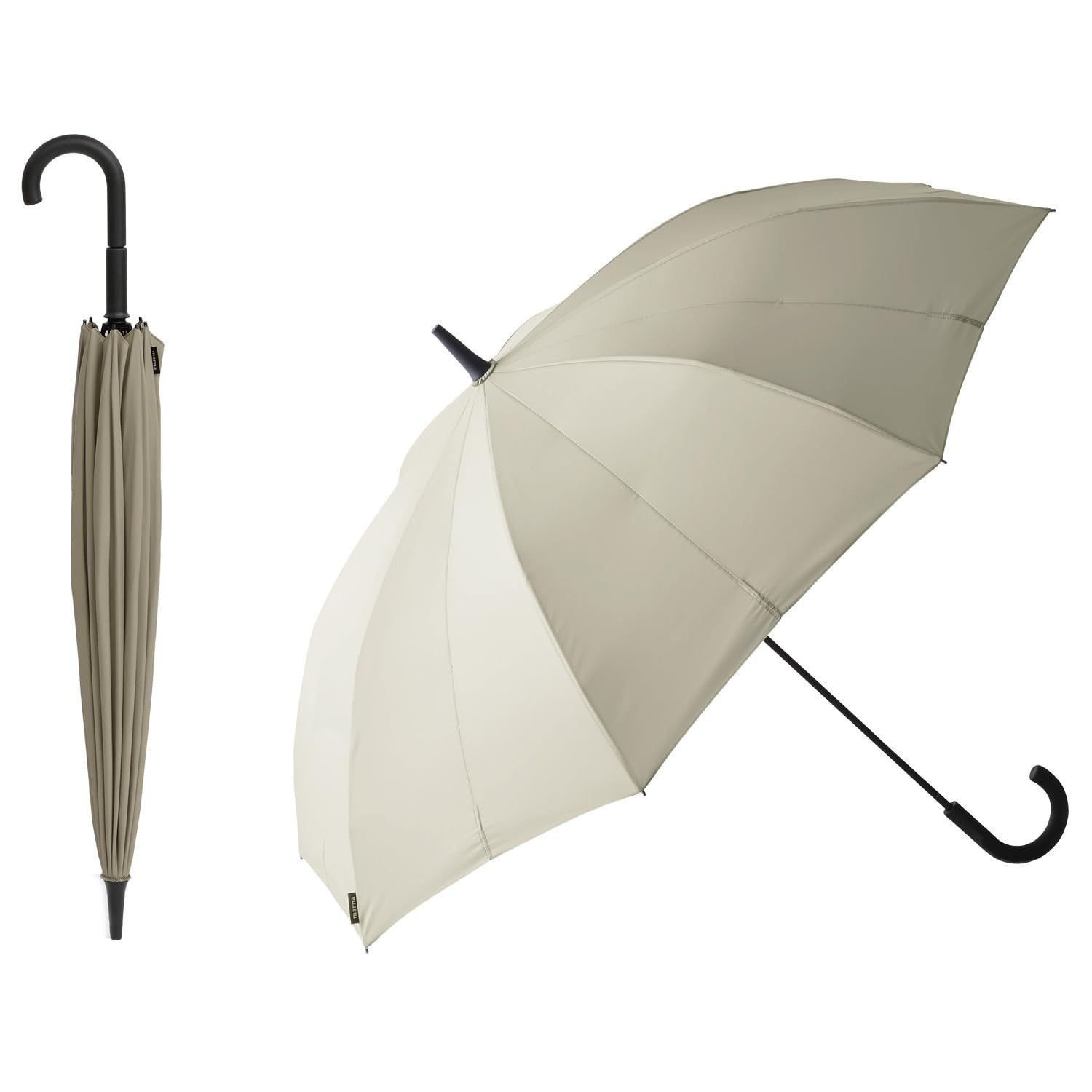 商品 Shupatto アンブレラ marna 手を濡らさずまとまる 62cm ボタンレス シュパット メンズ レディース マーナ 兼用 晴雨兼用 傘 雨傘 長傘