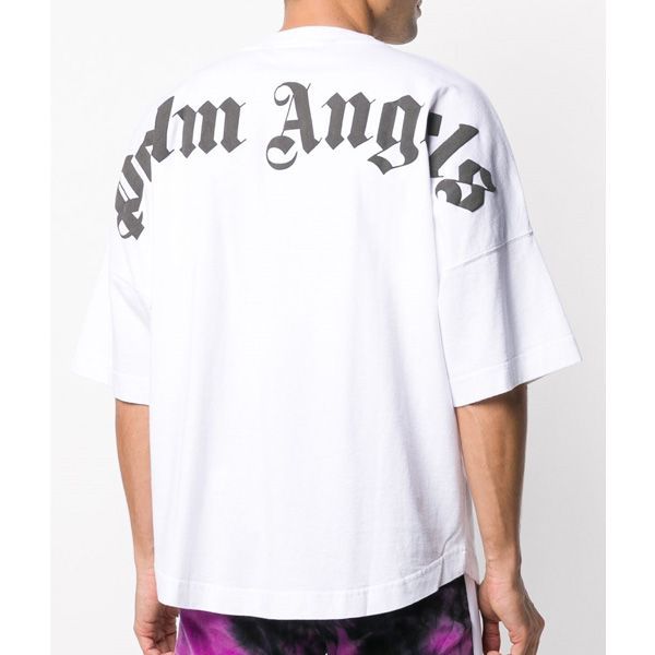 2 PALM ANGELS オーバ ーサイズ バックロゴ ホワイト 半袖 Tシャツ  