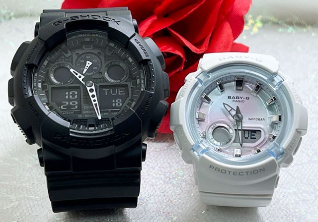 恋人たちのGショックペアウオッチ Gショック ペア G-SHOCK BABY-G  ペア腕時計 カシオ 2本セット アナデジ  GA-100-1A1JF BGA-280-7AJF  クリスマス　誕生日 御祝い還暦 銀婚式　結婚記念日　バレンタイ