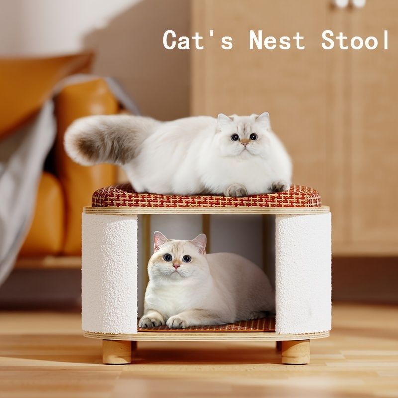 多機能オールシーズンペットハウス - 快適な猫＆犬用ベッド ハンモック 爪とぎポスト＆クールマットのコンボ 小型ペット用