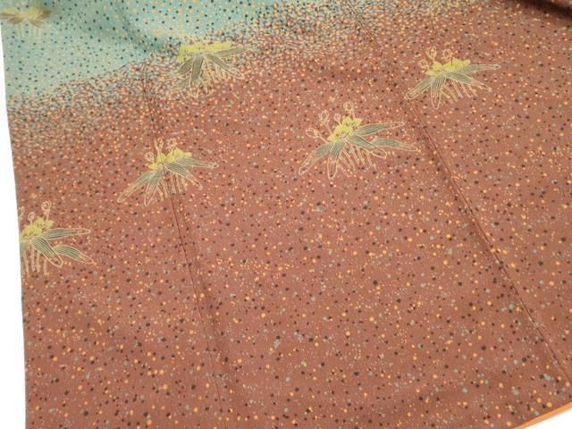 平和屋着物○撫松庵 小振袖 二尺袖 草花 暈し染め 洗える着物