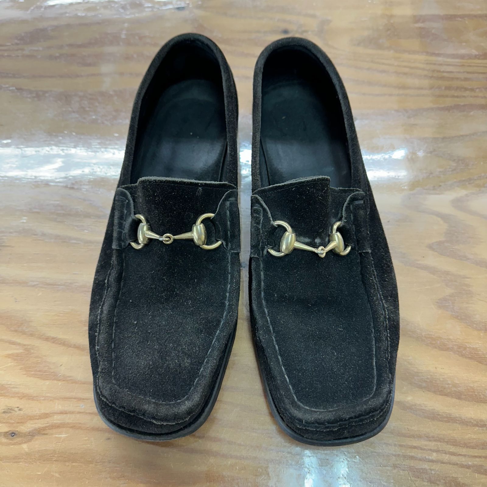 GUCCI グッチ　スクエアトゥビットローファー　レザー　y2karchive GUCCI - 【GUCCI】イタリア製 ホースビット スクエアトゥ ローファー