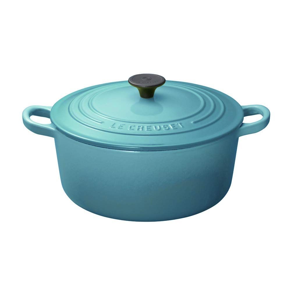 ル・クルーゼ(Le Creuset) 鋳物 ホーロー 鍋ココット・ロンド20 cmカリビアンブルー ガス IH オーブン 対応 【日本正規販売品】 -  メルカリ