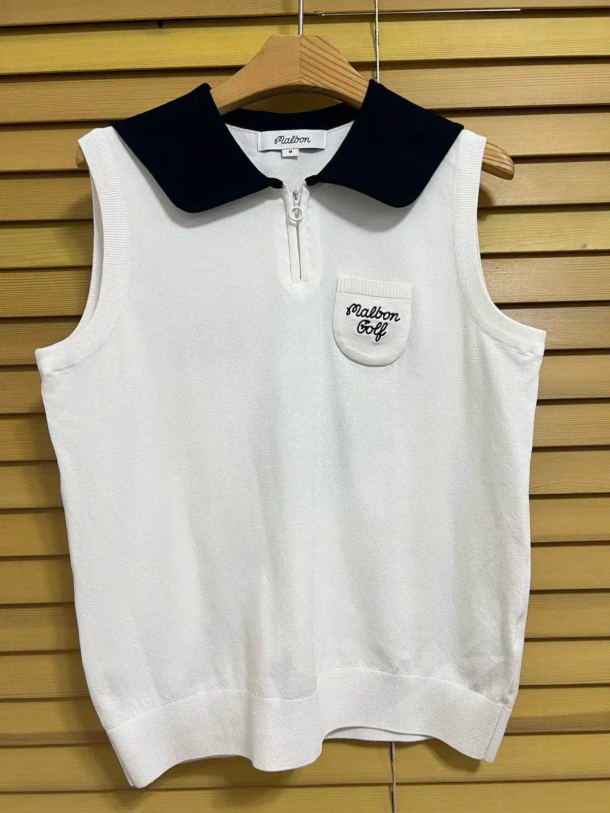 MALBON GOLF マルボンゴルフ レディース アイボリー ゴルフ ノースリーブニット M