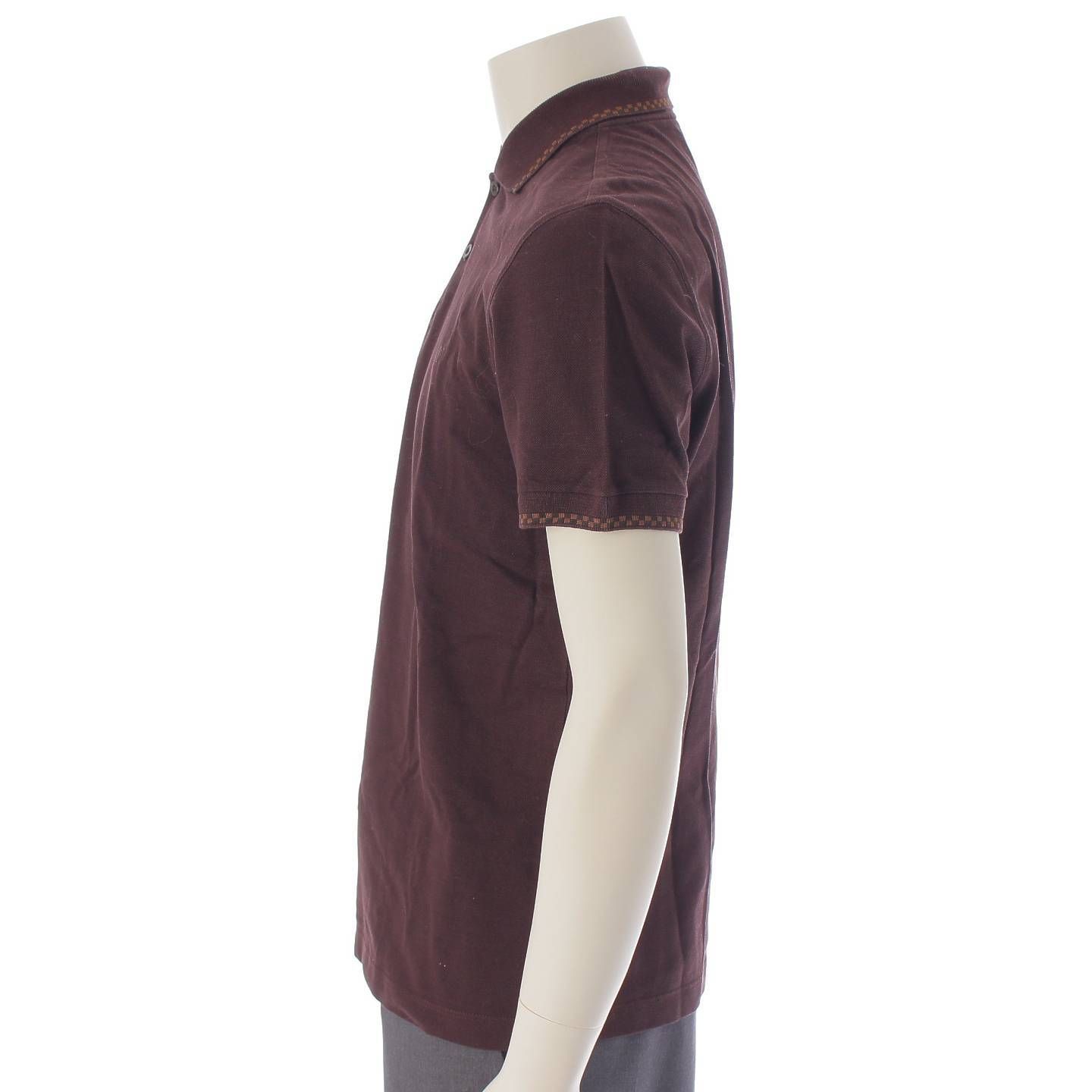 ルイヴィトン メンズ ダミエ LVロゴ 刺繍 ポロシャツ 襟付き Tシャツ