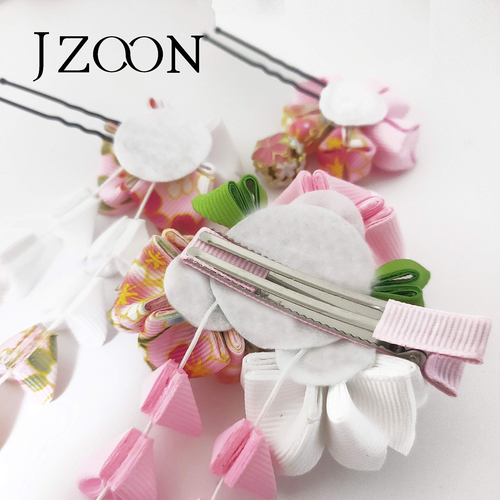 数量限定】[JZOON] 髪飾り菊桜蝶 3点セット つまみ細工 成人式 七五三