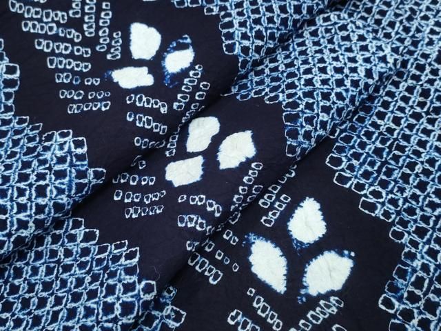 平和屋着物∴夏物 浴衣 有松鳴海絞り 枝葉文 綿 CAAY4594ng