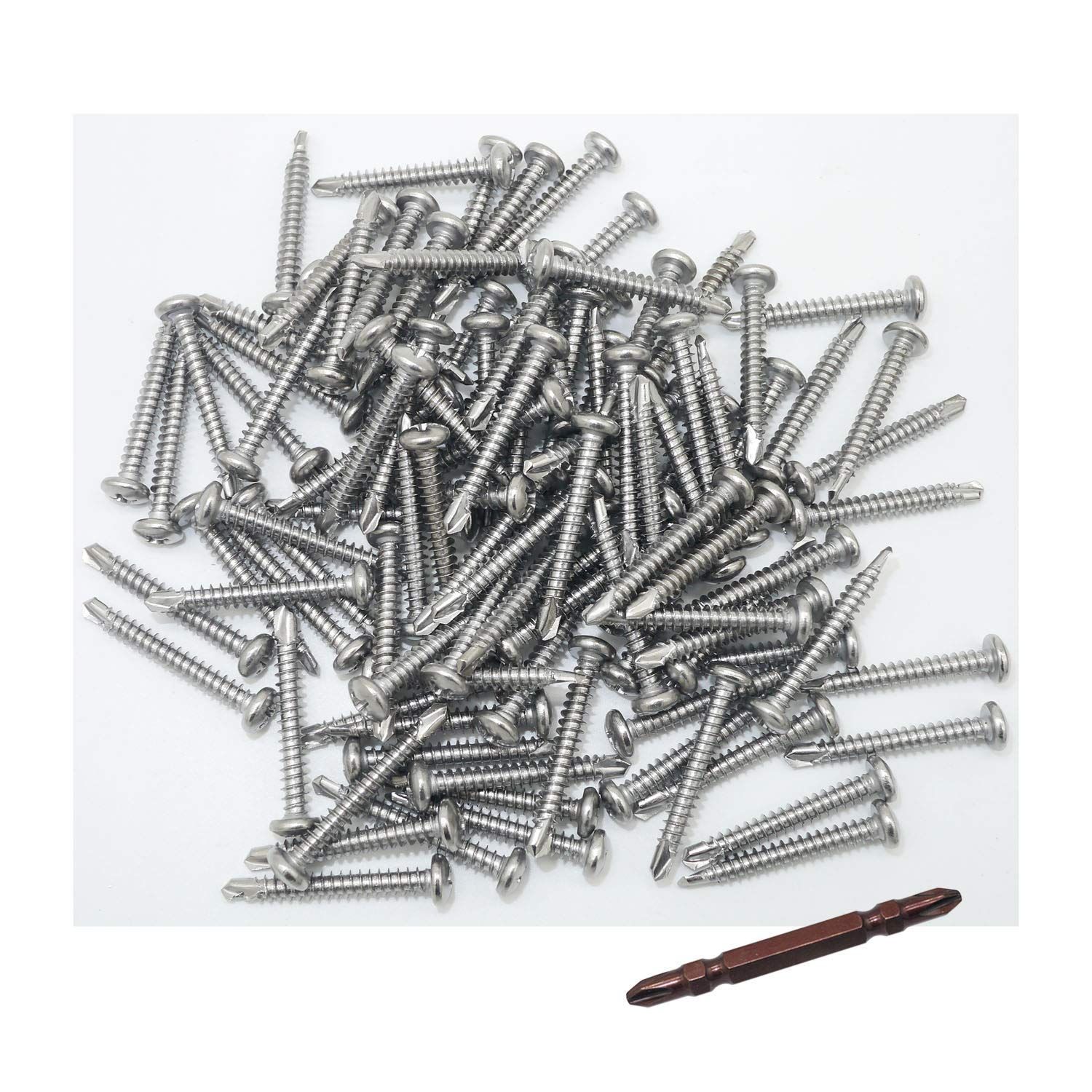 Size:M4.2 × 32mm M4.2 × 32mm ステンレスビス ドリルネジ タッピングねじ 100個入り