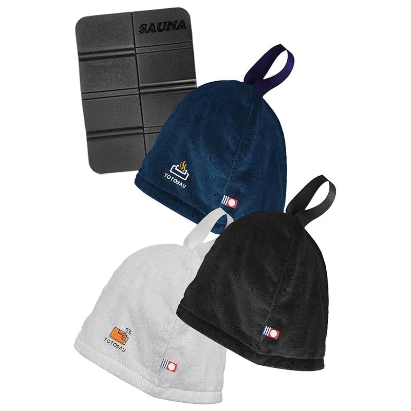 [Forward press] サウナハット サウナマット サウナグッズ メンズ レディース 今治タオル サウナ サウナセット 大きめ 洗濯可能 (ネイビー 階段) 1