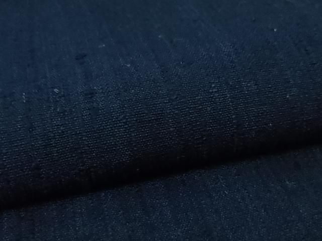 平和屋本店□極上 浦野理一 経節紬 九寸名古屋帯 濃藍色 逸品 未使用  