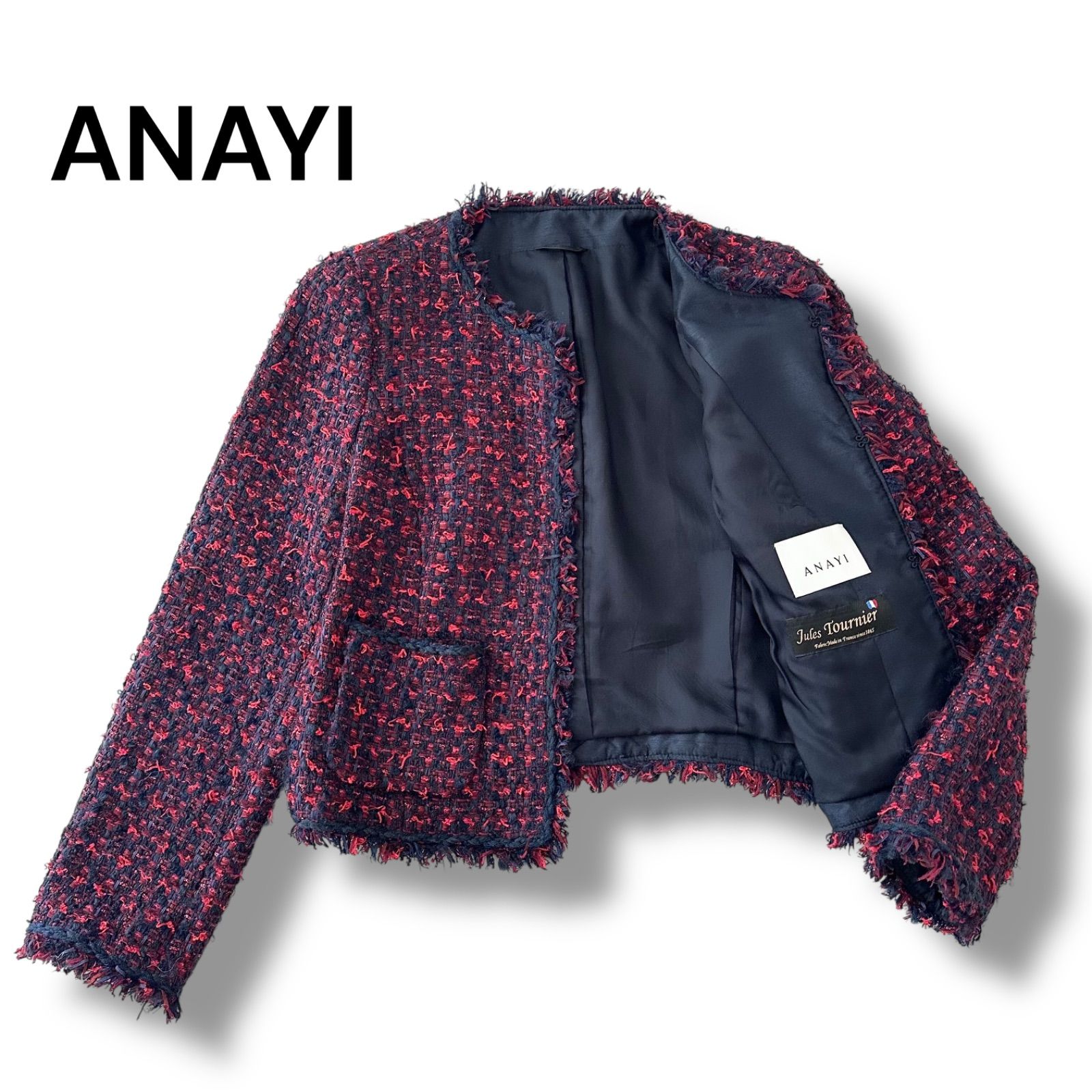 Danton 「DANTON」 ノーカラージャケット 36 ベージュ レディース