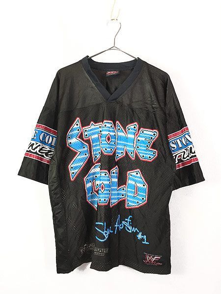 古着 90s WWF STONE COLD Steve Austin スカル プロレス メッシュ フットボール Tシャツ L 古着 - メルカリ