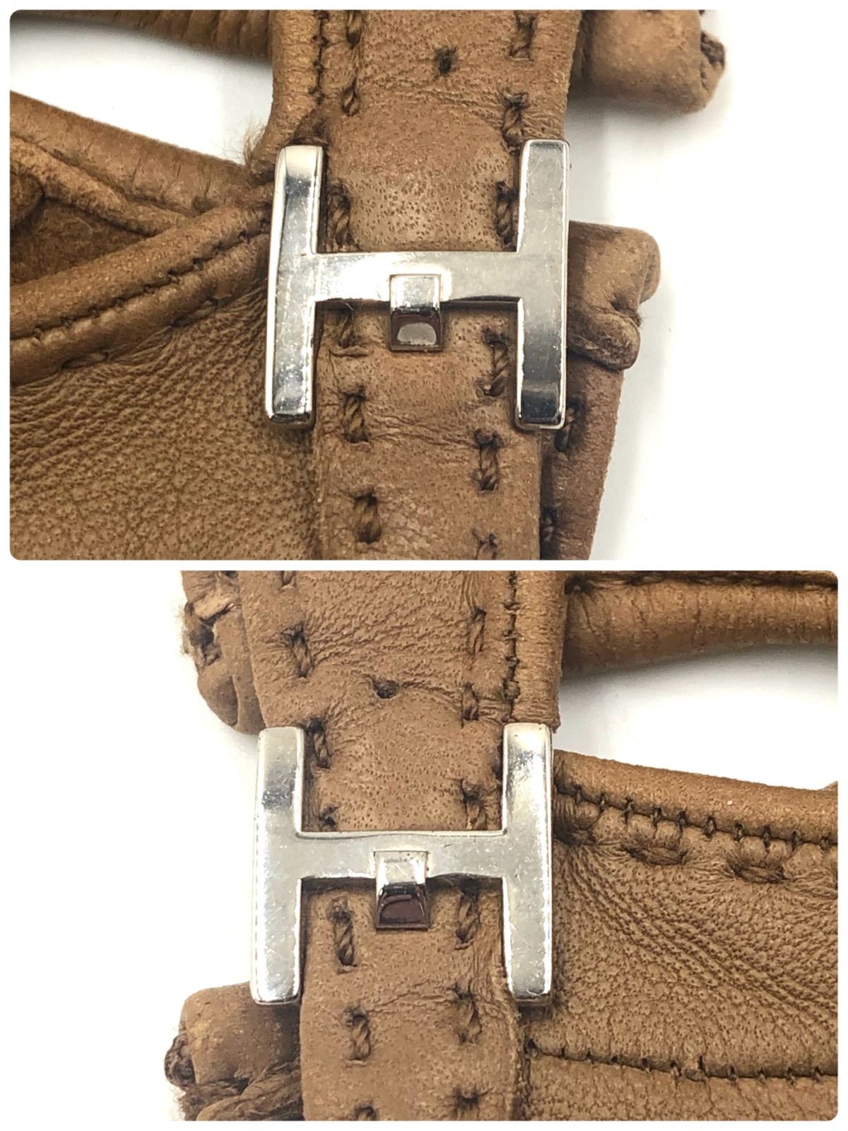 □極美品□稀少□HERMES エルメス H金具 ドライビンググローブ レザー