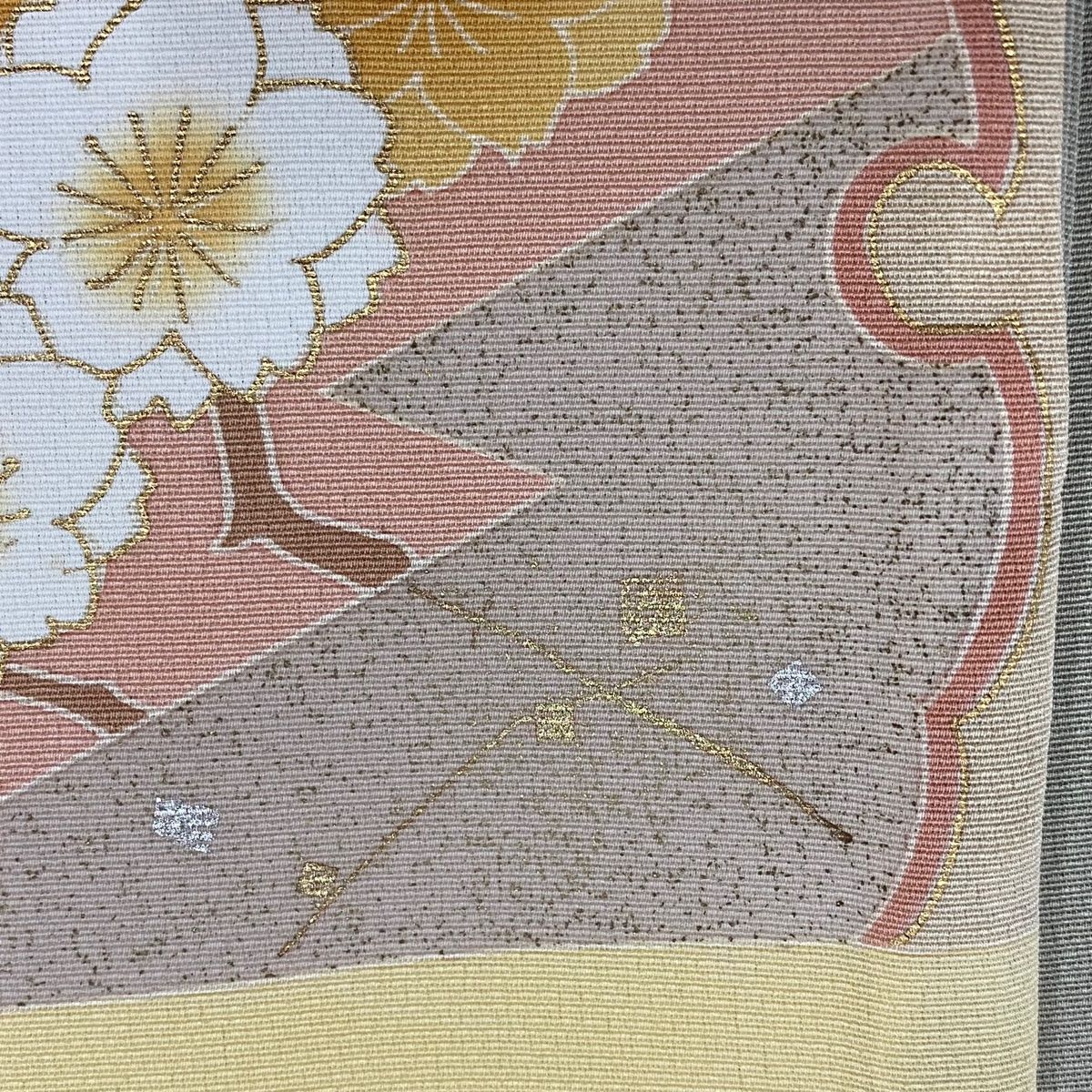 訪問着 身丈170cm 裄丈68cm L 袷 雪輪 草花 金彩 金糸 灰緑 正絹 秀品 WWW_SMP1DAWEKUDUS_SCH_ID