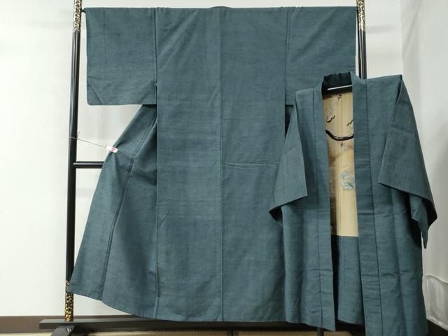 平和屋着物●男性 紬 アンサンブル 色無地 御召茶色 正絹 CAAW7949yc