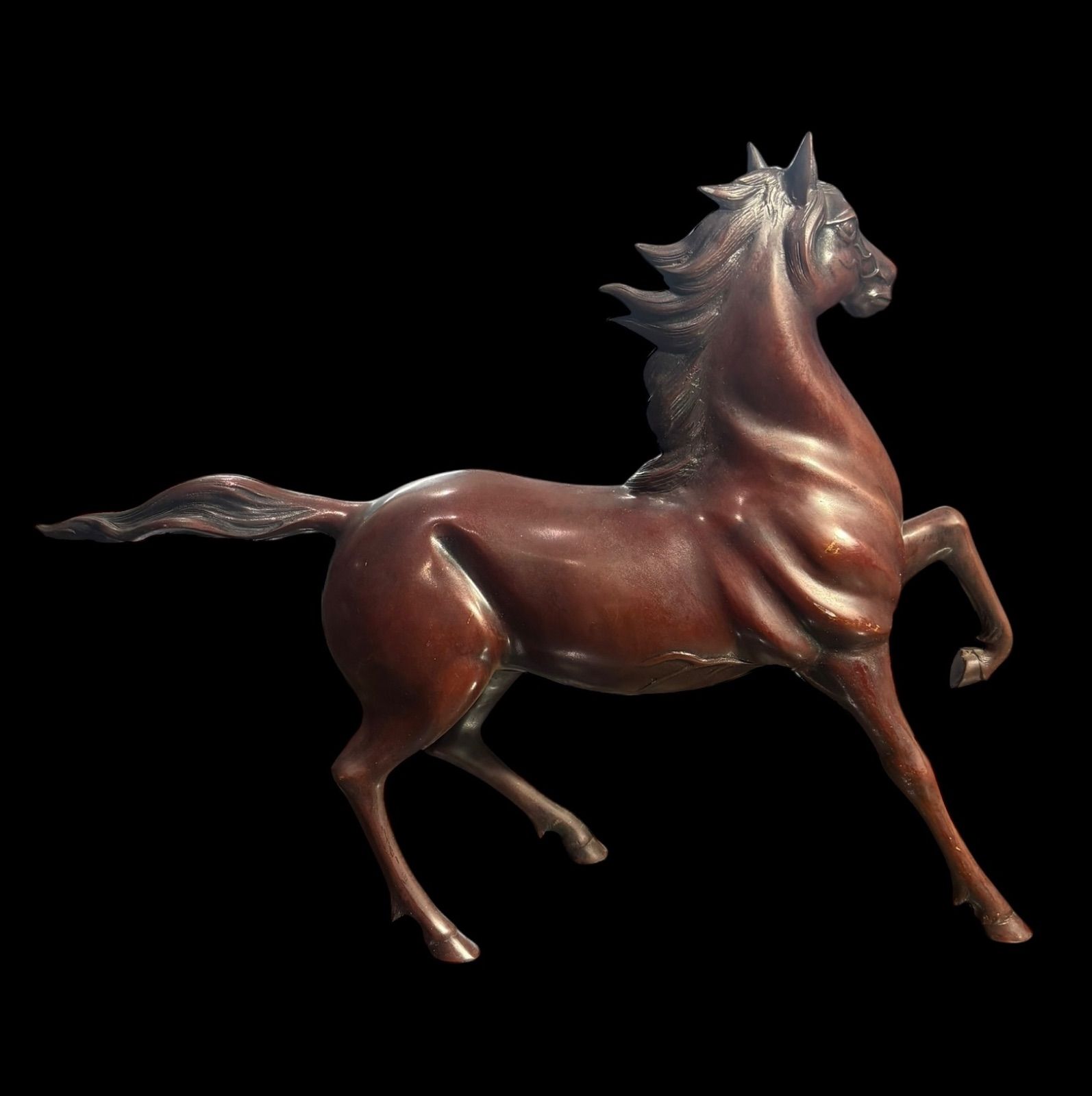 ブロンズ 馬 置物 干支 跳ね馬 縁起物 飾り 彫刻美術 銅製 工芸