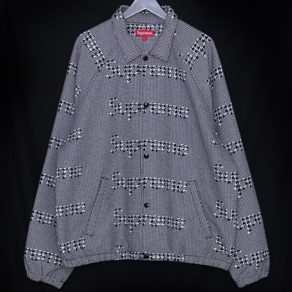 SUPREME Houndstooth Logos Snap Front Jacket XLサイズ